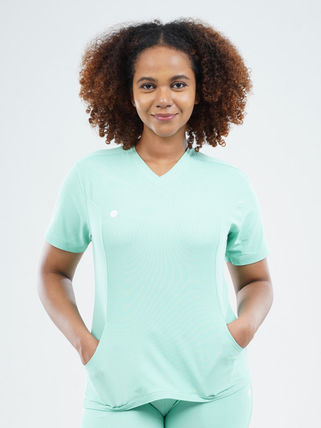 FROSTED MINT V Neck Female Top MKZ116FT