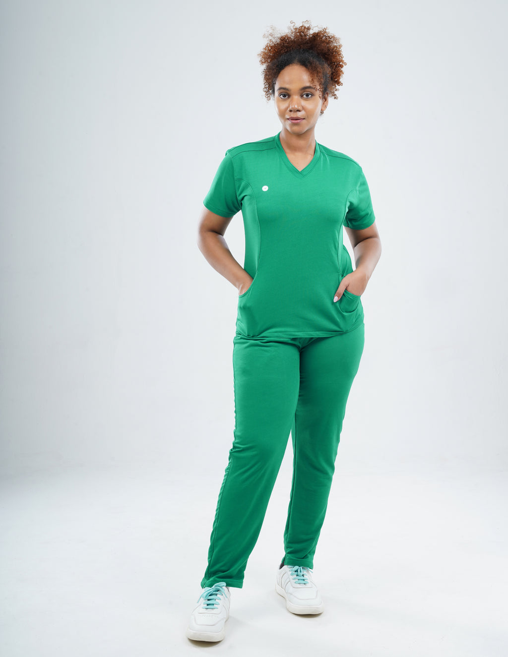 TETOGREEN V Neck / Straight Pant / 2 way Stretch (FemaleFullset) MKZ52