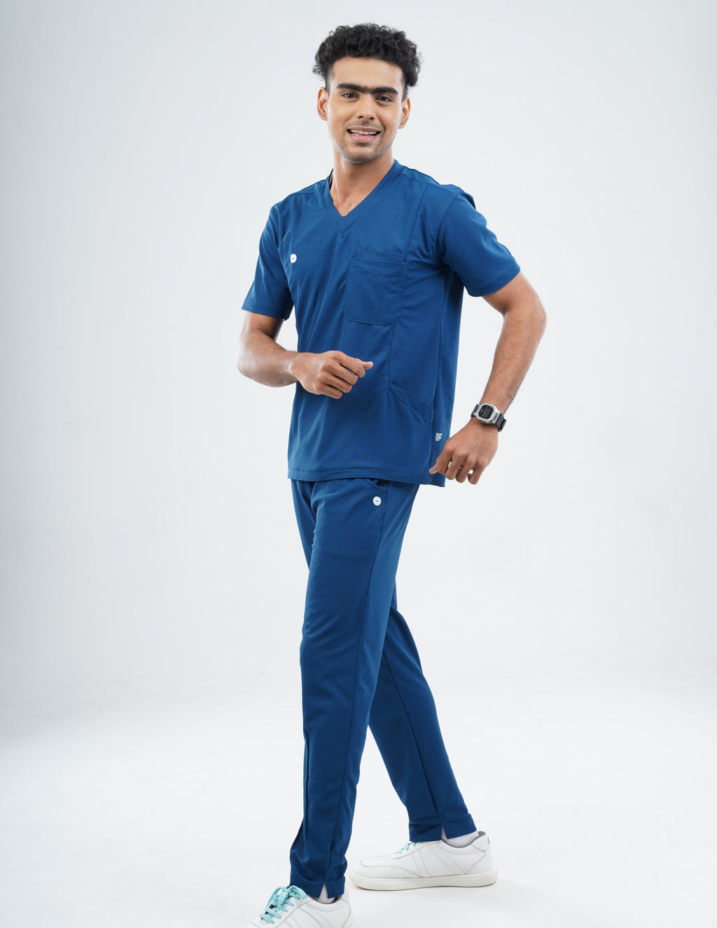 COSMIC BLUE  V Neck / Straight Pant / 2 way Stretch (MaleFullset) MKZ183