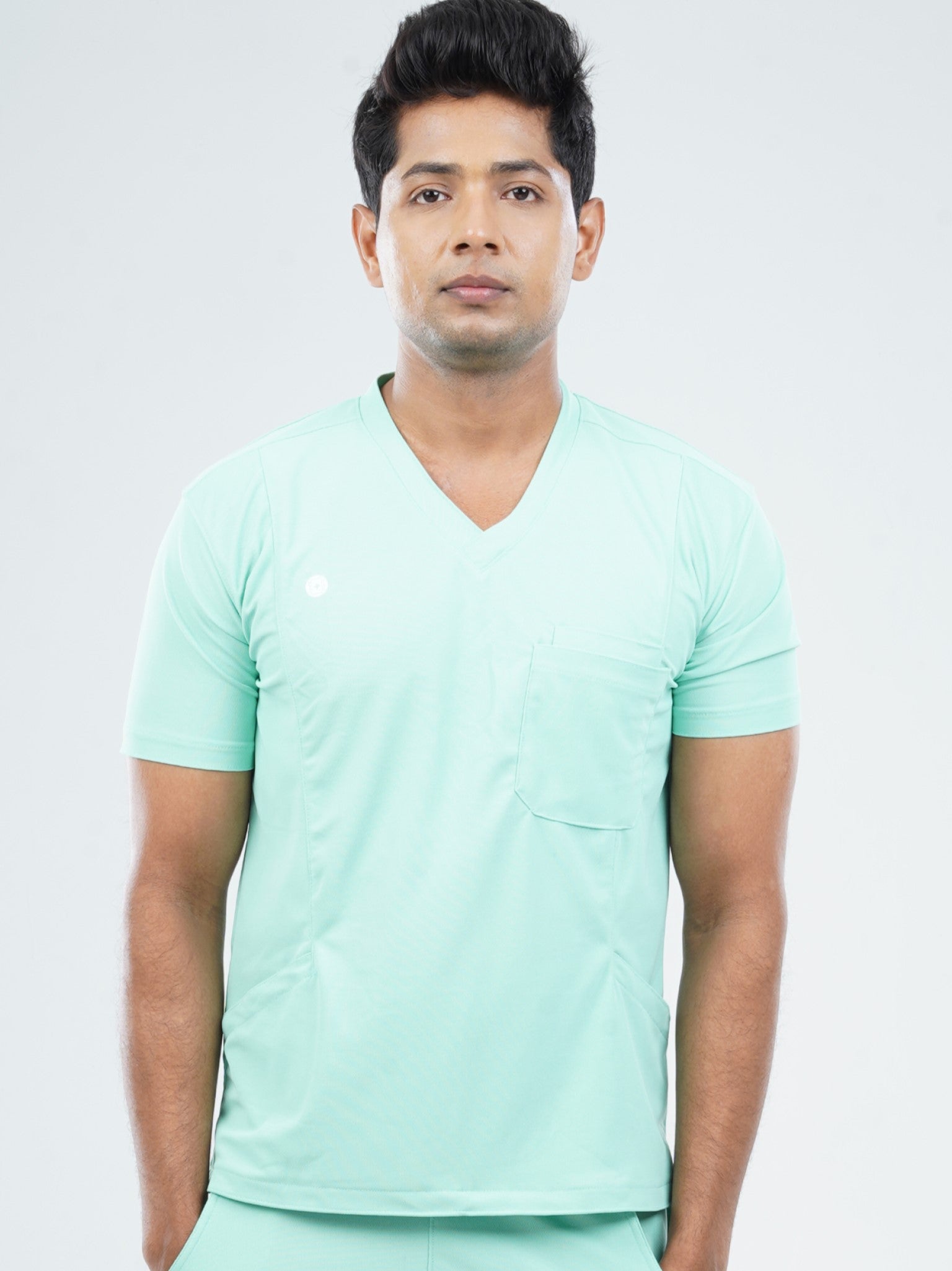 FROSTED MINT V Neck Male Top MKZ243T