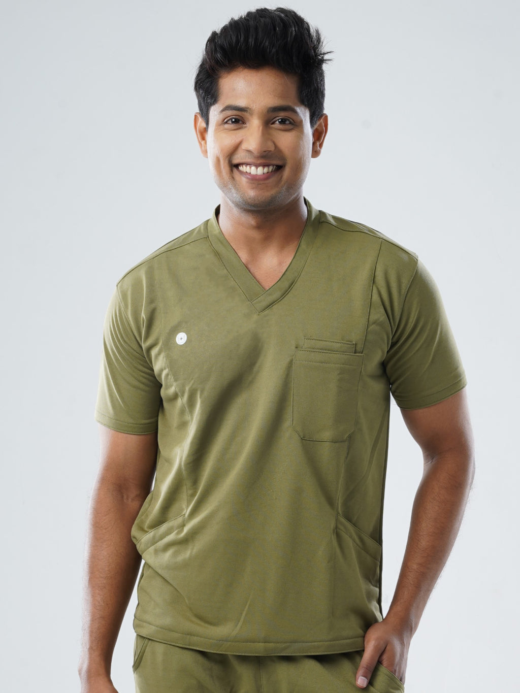 FERIL OLIVE V Neck Male Top MKZ175TOP