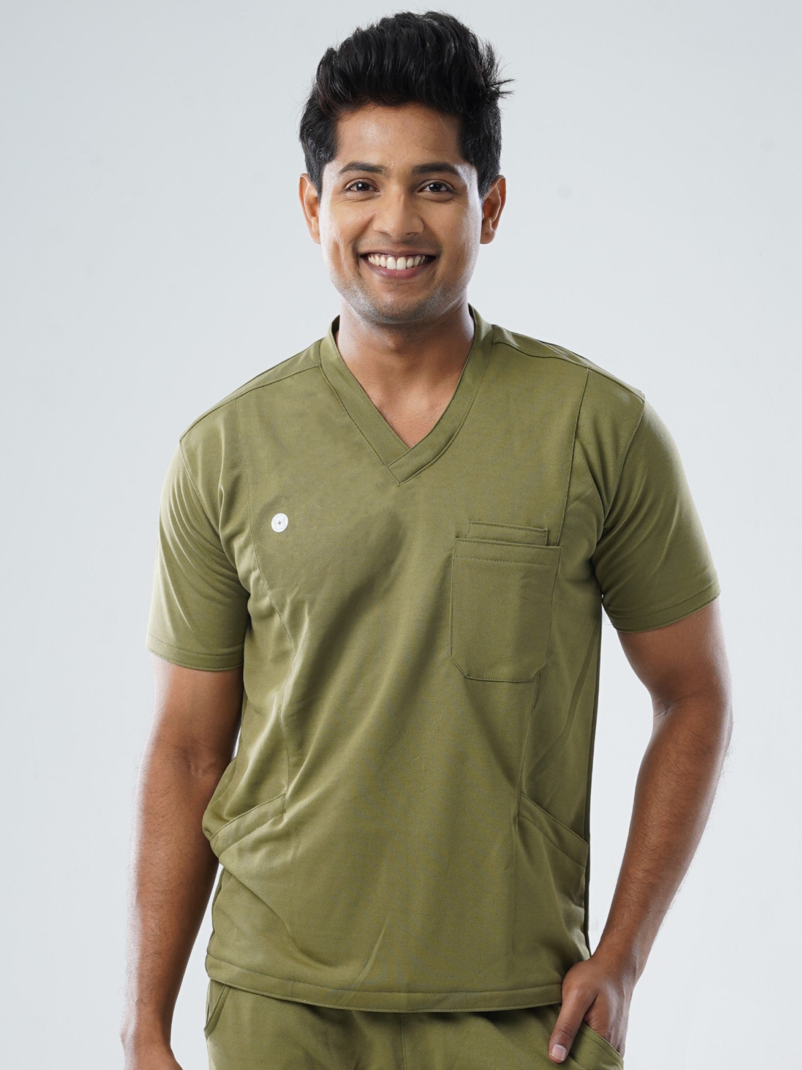 FERIL OLIVE V Neck Male Top MKZ175TOP