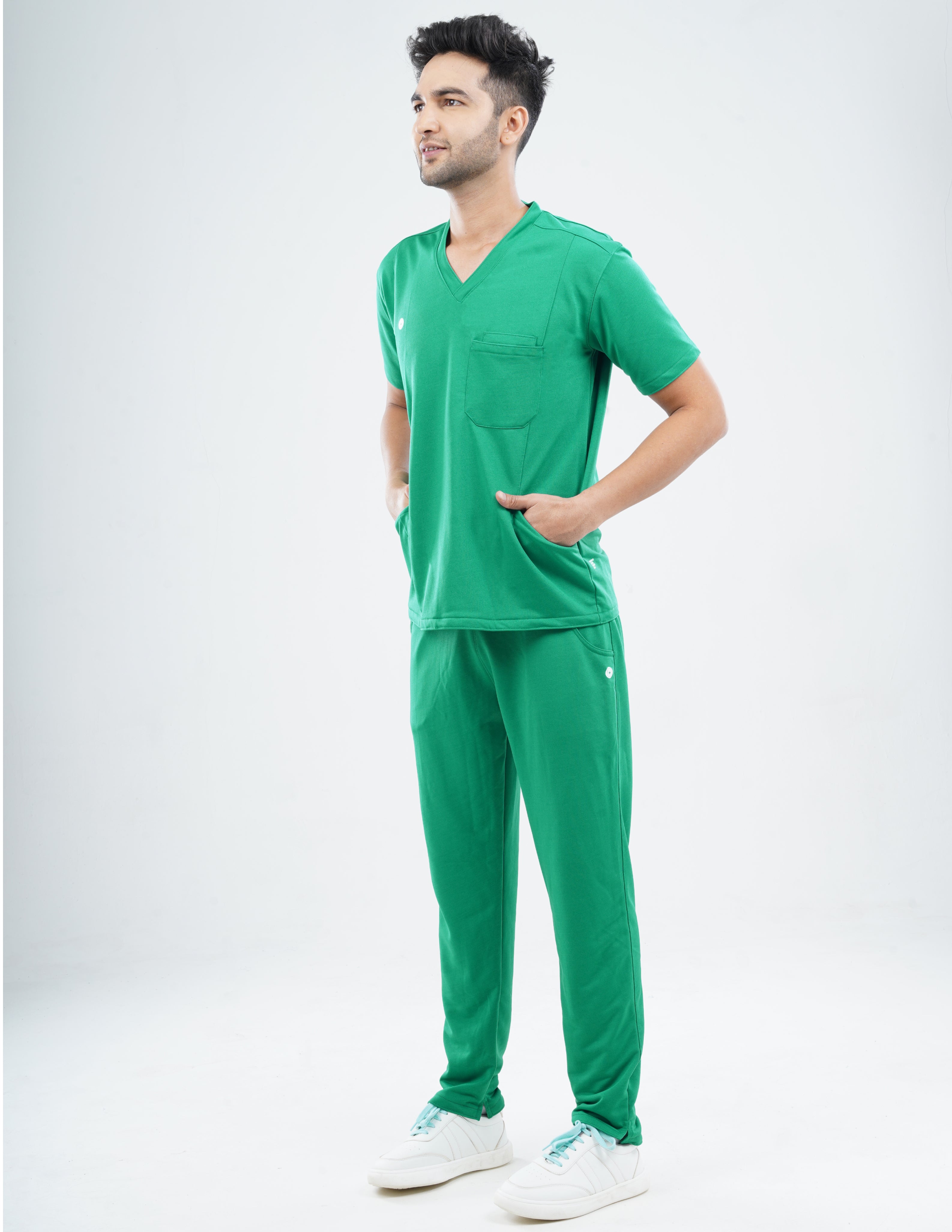 TECTOGREEN V Neck / Straight Pant / 2 way Stretch (MaleFullset) MKZ151