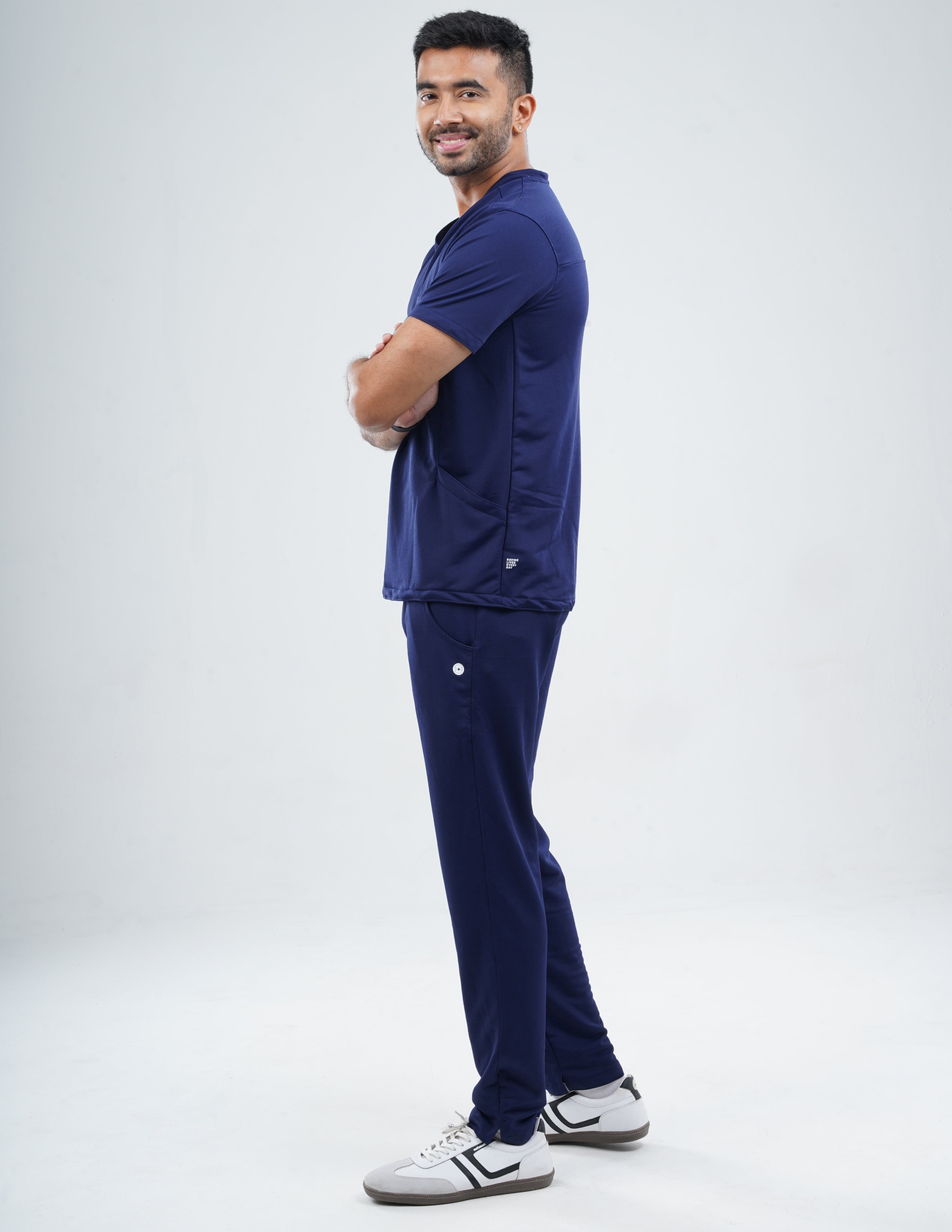 ORLIN NAVY  V Neck / Straight Pant / 2 way Stretch (MaleFullset) MKZ159