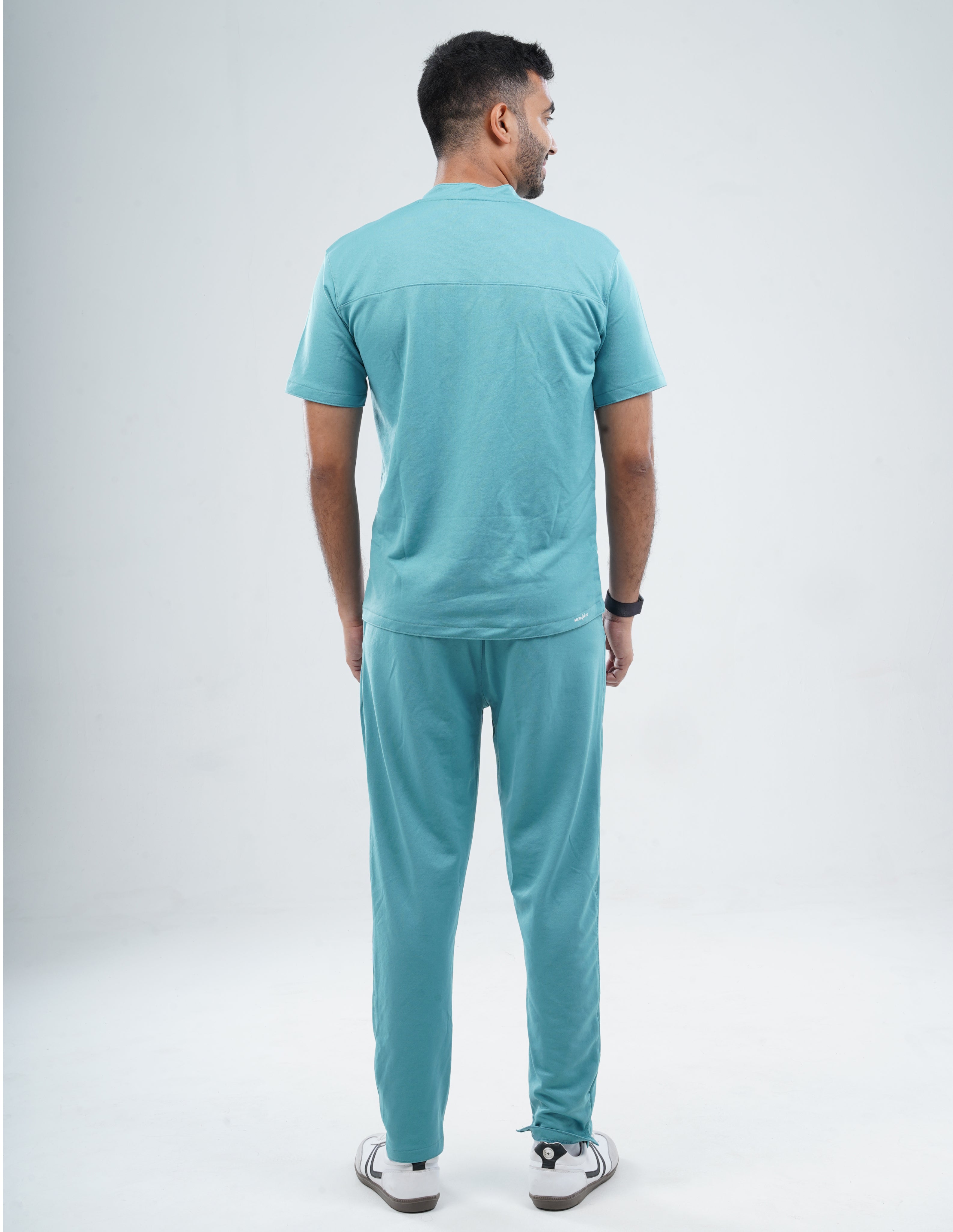 HYLORA TEAL  V Neck / Straight Pant / 2 way Stretch (MaleFullset) MKZ167
