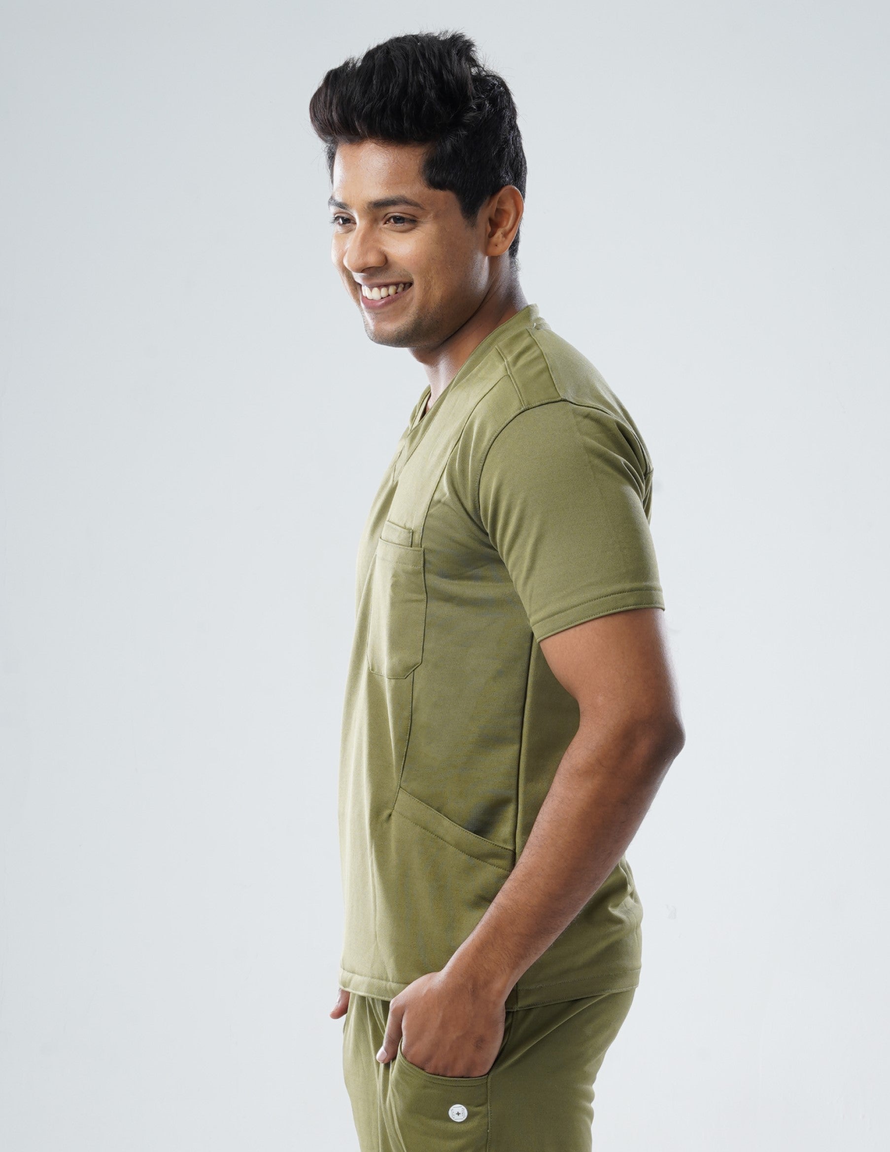 FERIL OLIVE V Neck Male Top MKZ175TOP