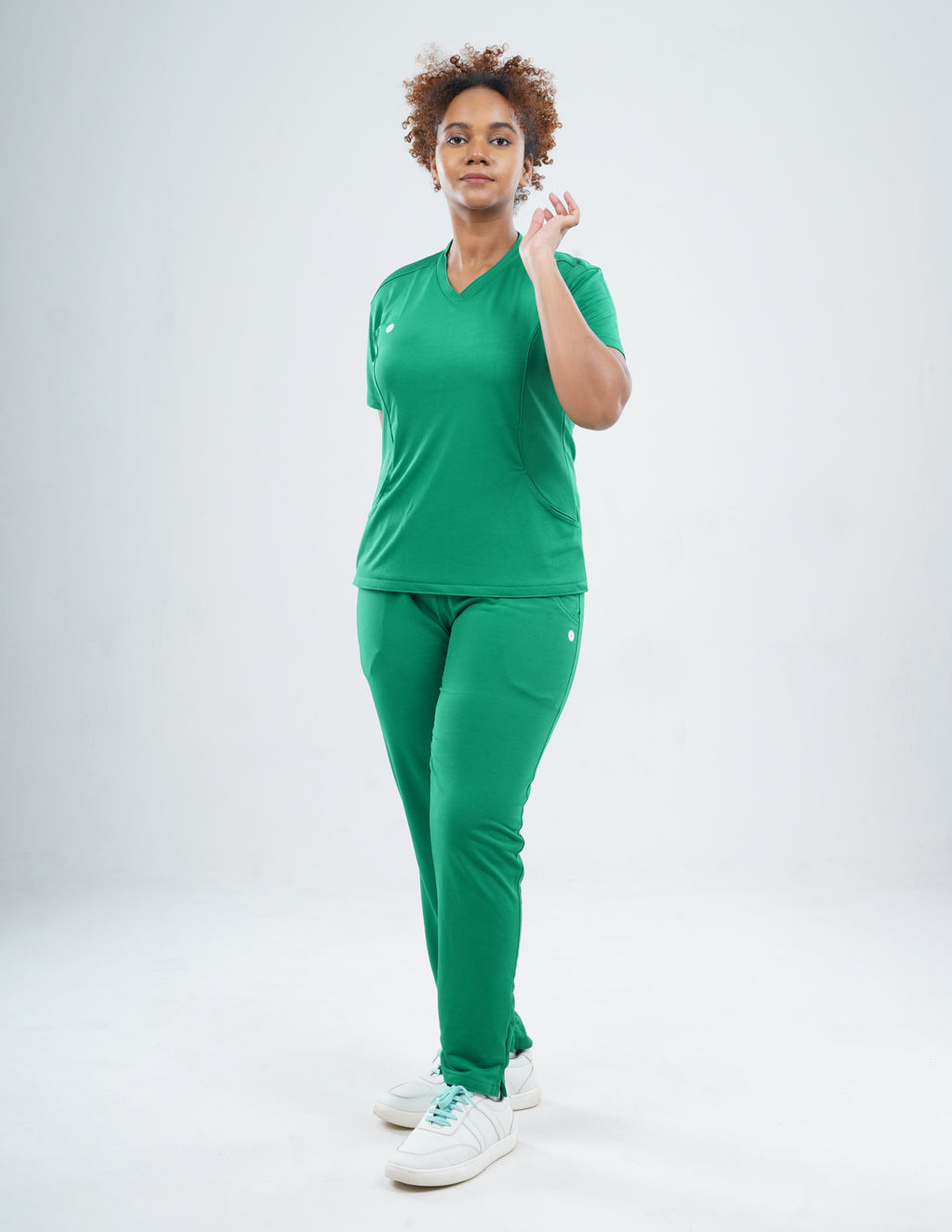 TETOGREEN V Neck / Straight Pant / 2 way Stretch (FemaleFullset) MKZ52