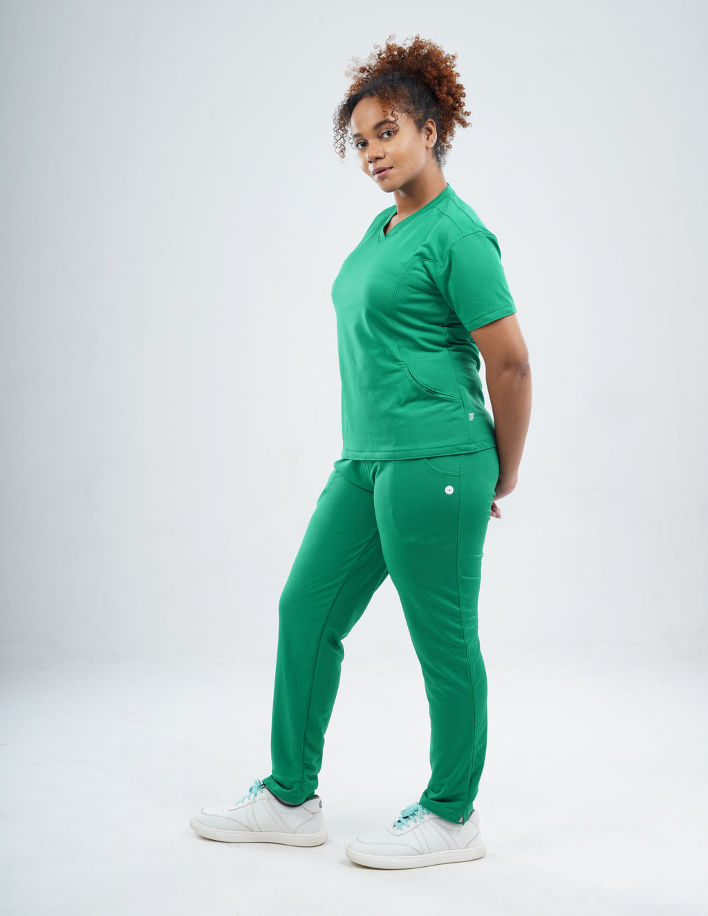 TETOGREEN V Neck / Straight Pant / 2 way Stretch (FemaleFullset) MKZ52