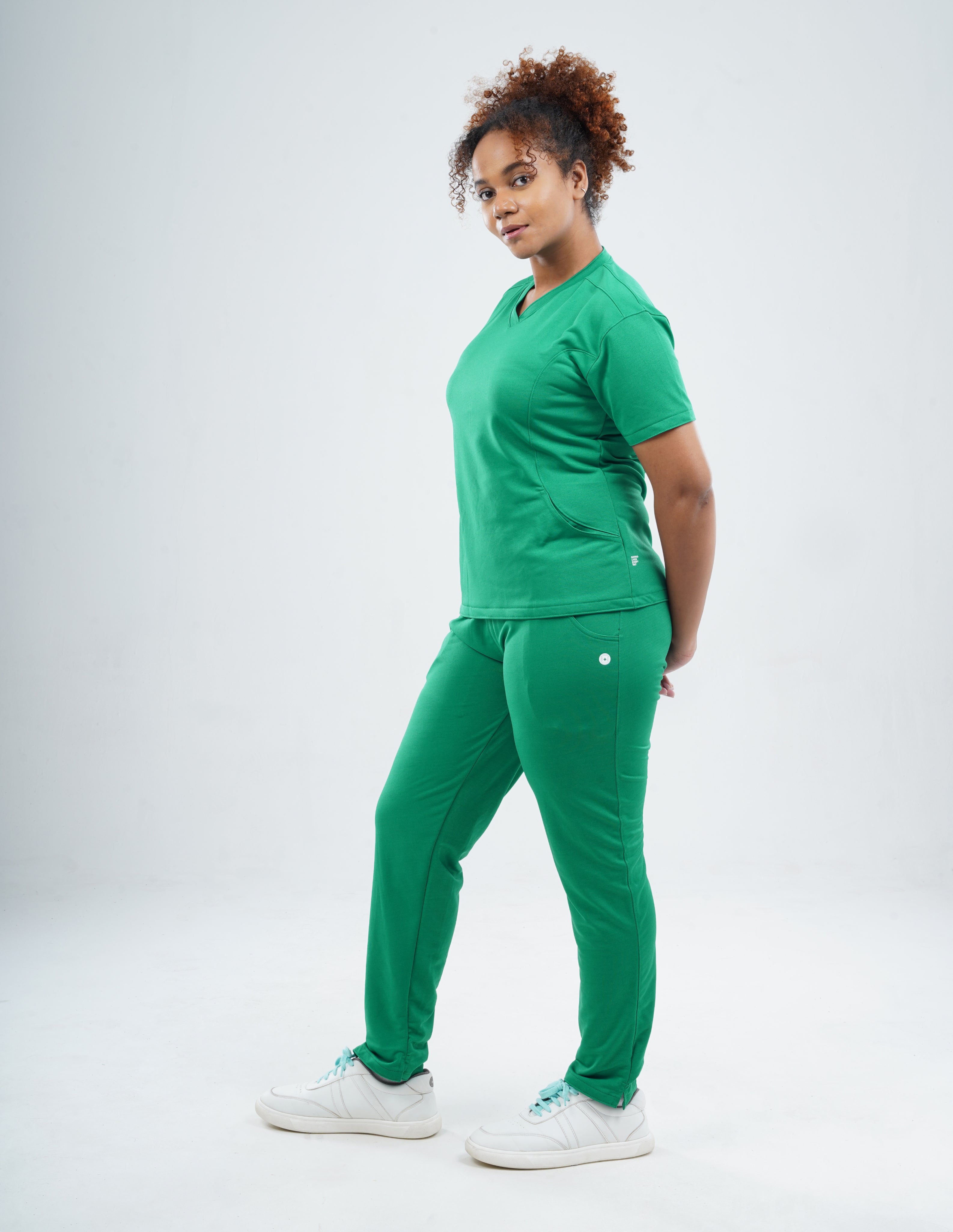 TETOGREEN V Neck / Straight Pant / 2 way Stretch (FemaleFullset) MKZ52