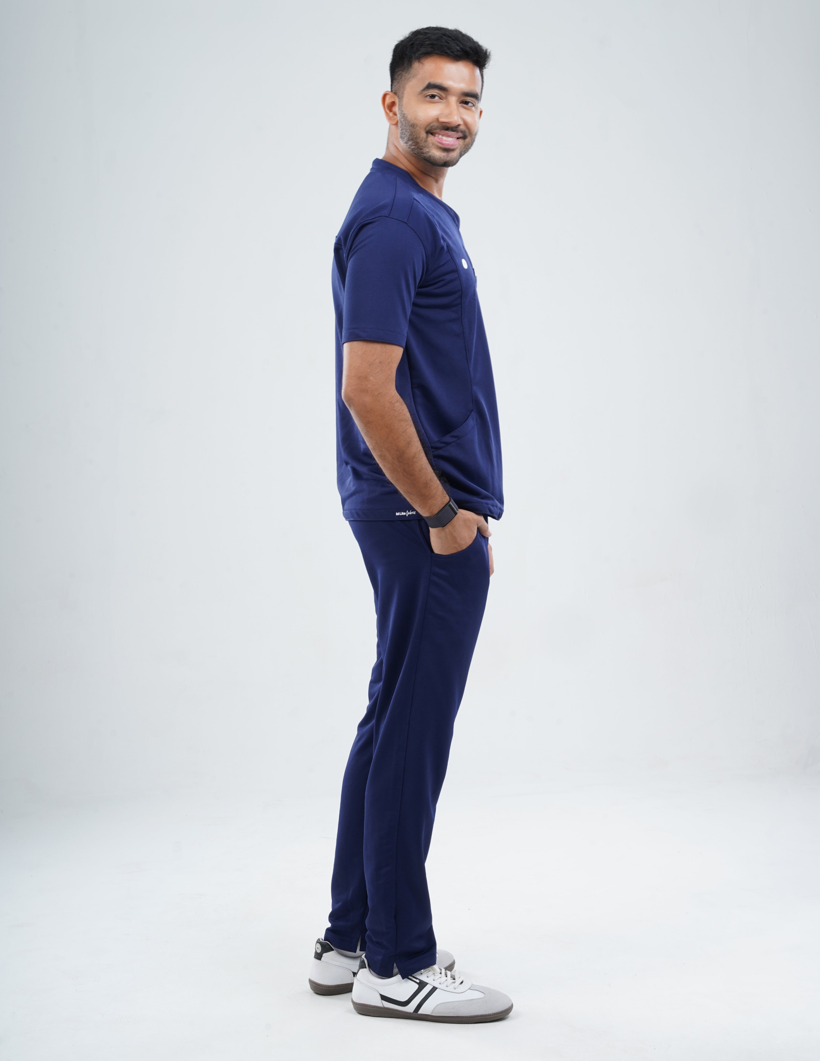 ORLIN NAVY  V Neck / Straight Pant / 2 way Stretch (MaleFullset) MKZ159