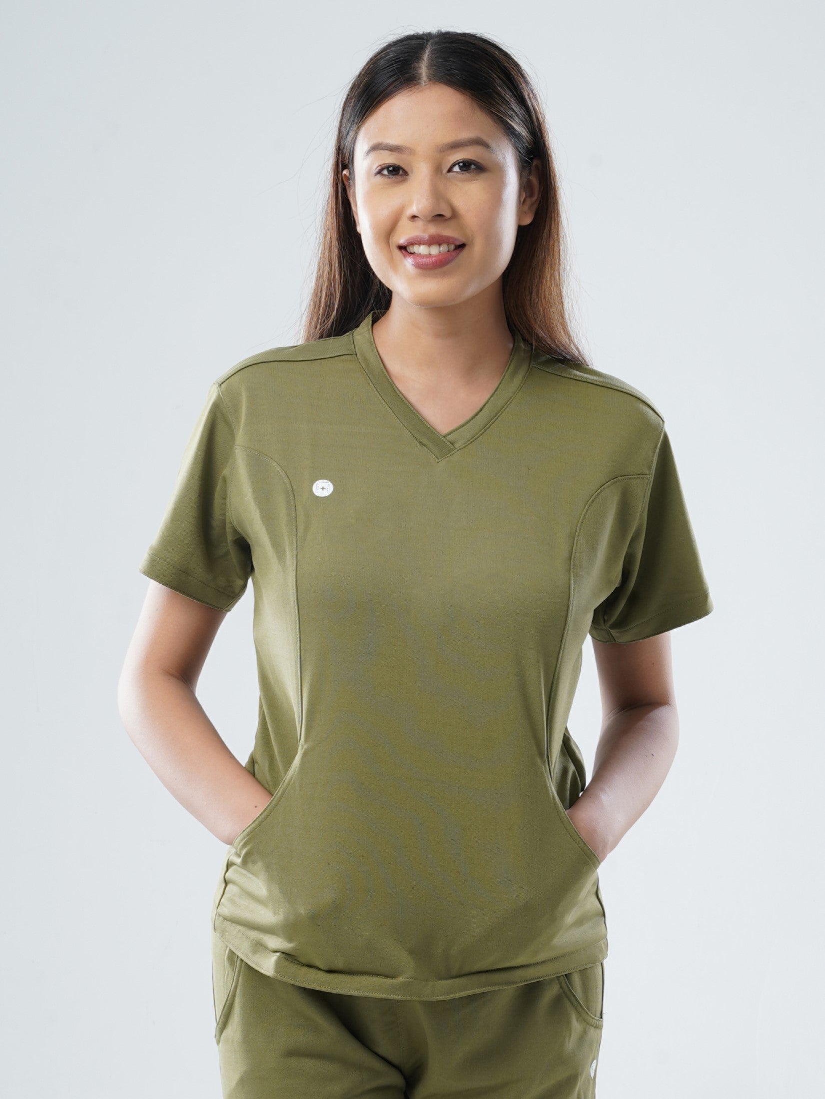 FERIL OLIVE V Neck Female Top MKZ44FTOP