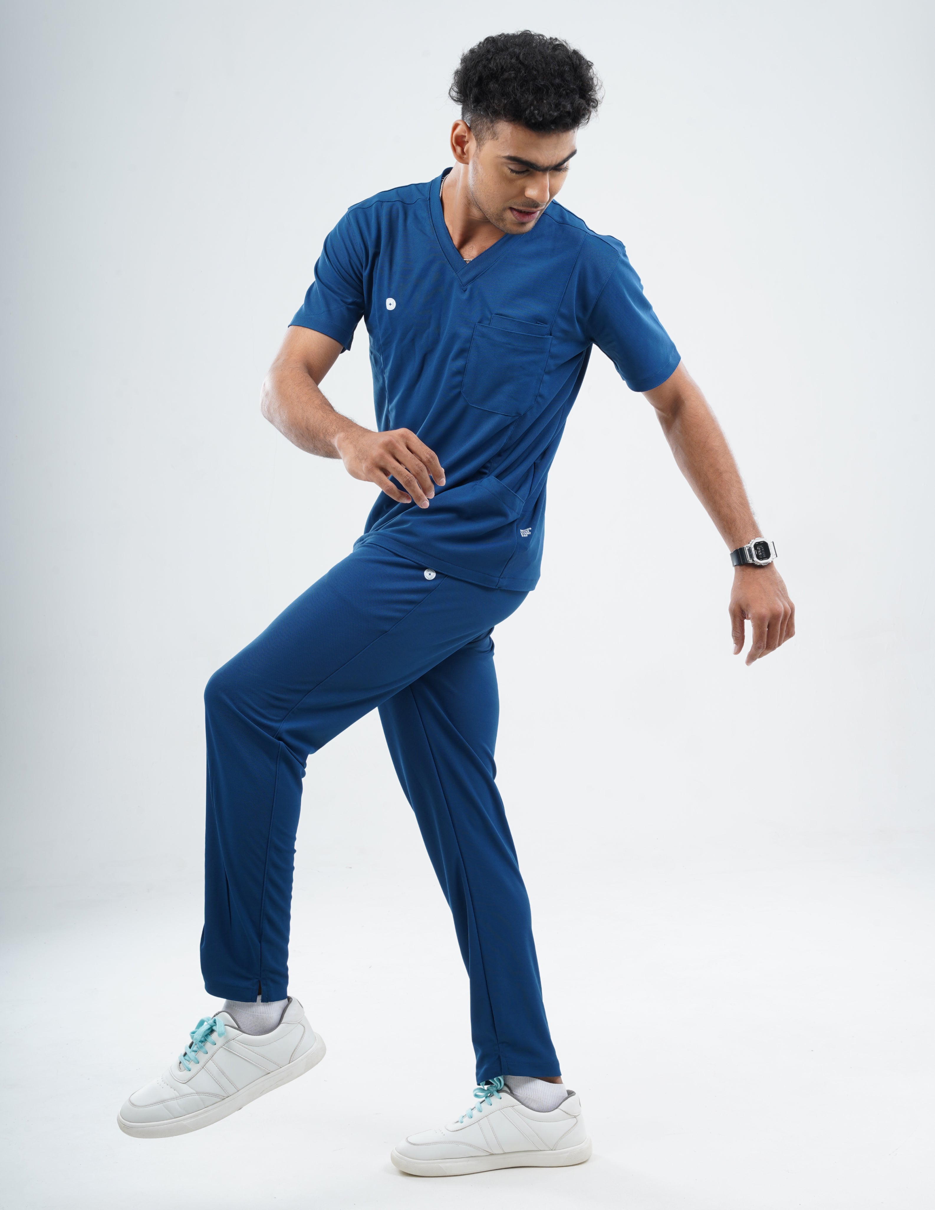 COSMIC BLUE  V Neck / Straight Pant / 2 way Stretch (MaleFullset) MKZ183