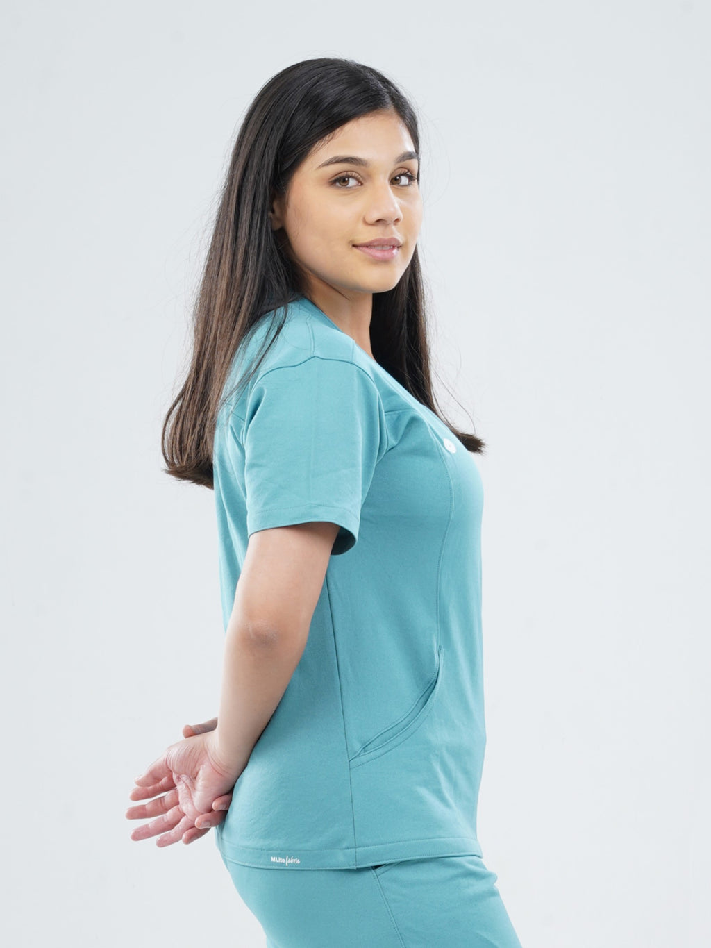 HYLORA TEAL  V Neck Female Top  MKZ36FTOP