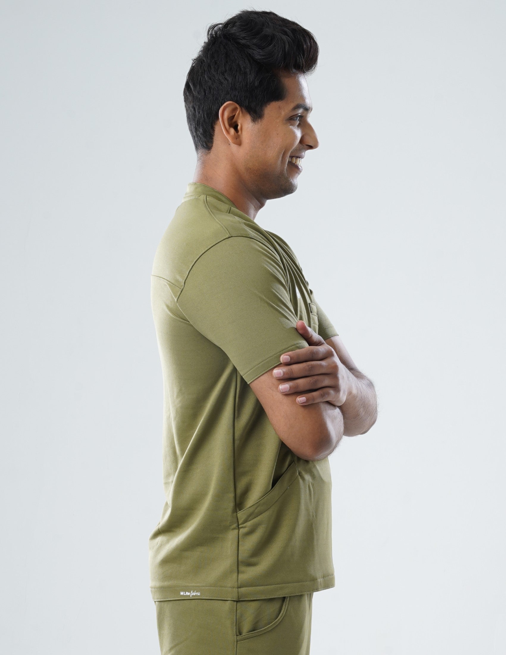 FERIL OLIVE V Neck Male Top MKZ175TOP