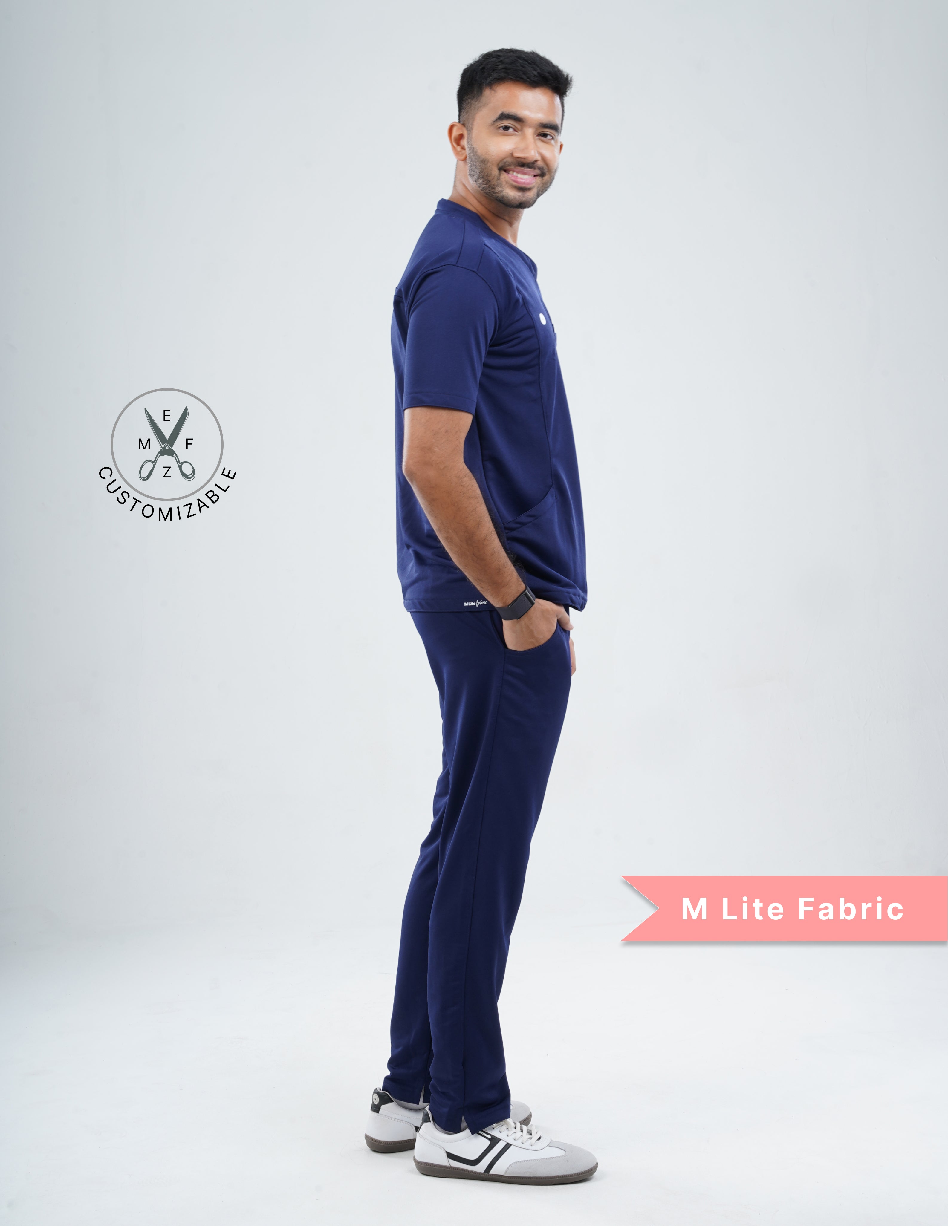 ORLIN NAVY  V Neck / Straight Pant / 2 way Stretch (MaleFullset) MKZ159