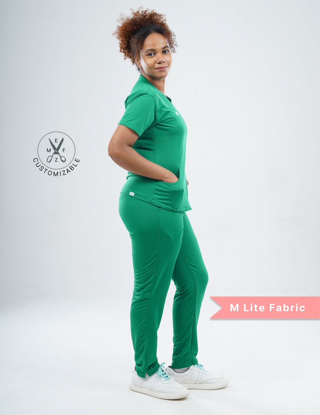 TETOGREEN V Neck / Straight Pant / 2 way Stretch (FemaleFullset) MKZ52