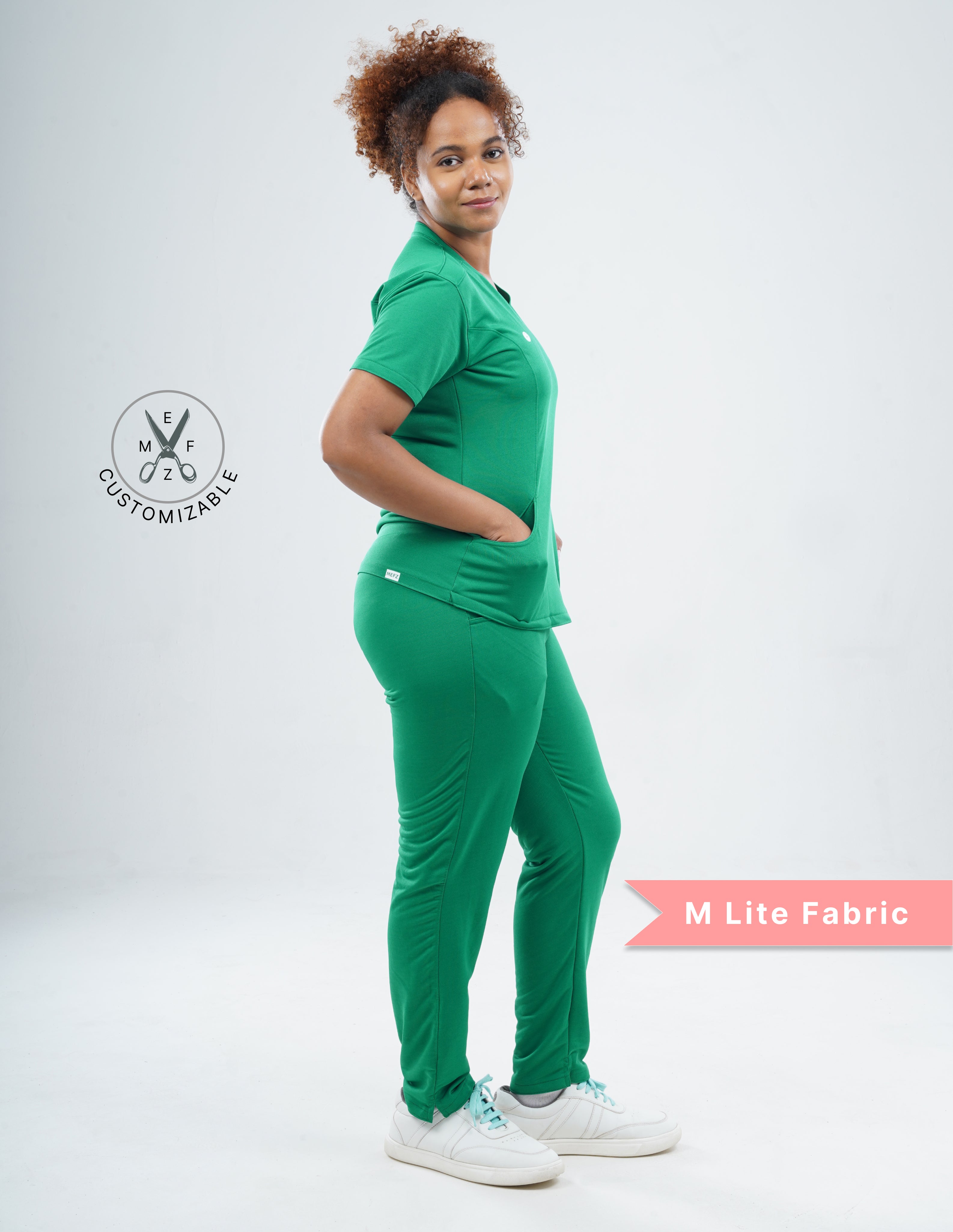 TETOGREEN V Neck / Straight Pant / 2 way Stretch (FemaleFullset) MKZ52