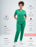 TETOGREEN V Neck / Straight Pant / 2 way Stretch (FemaleFullset) MKZ52