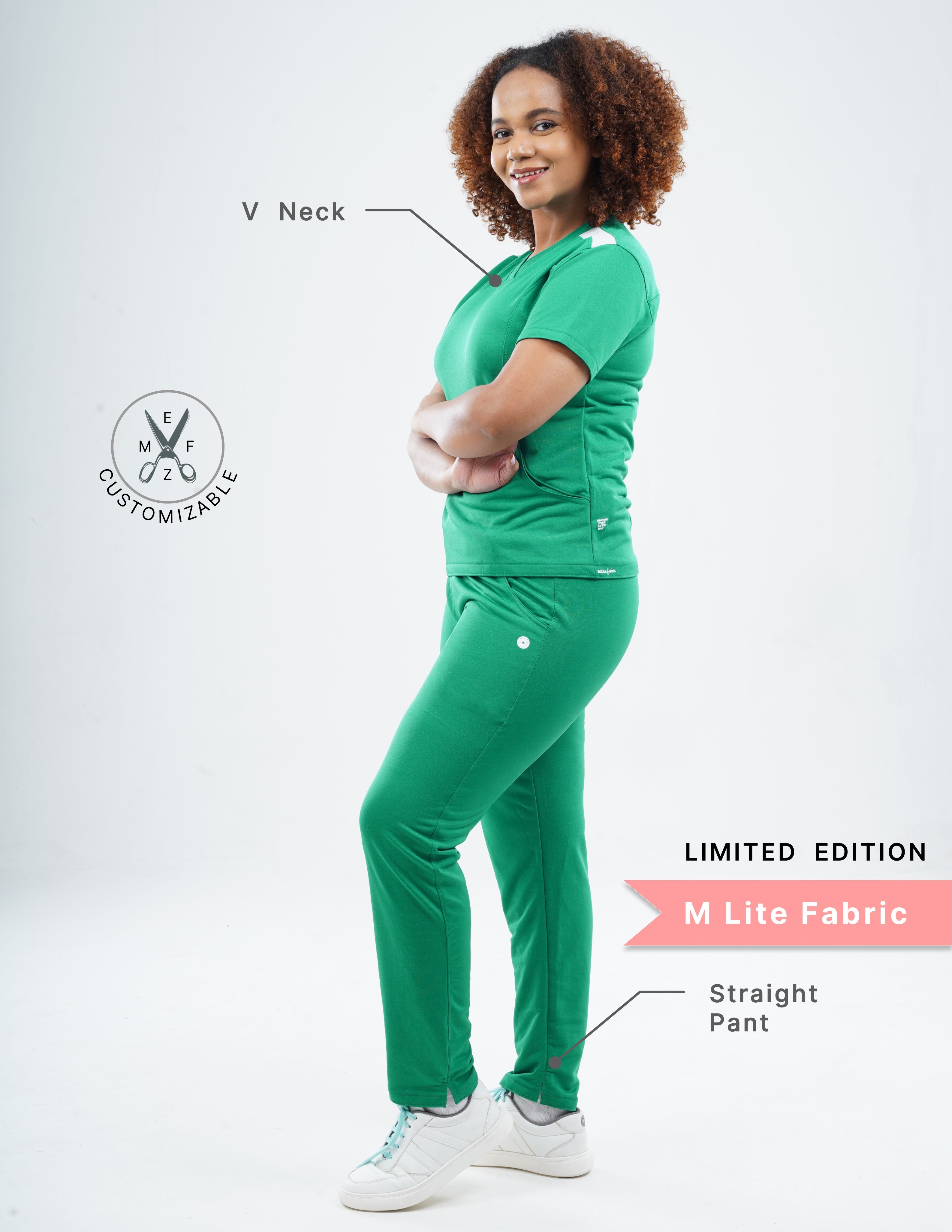 TETOGREEN - LIMITED EDITION V Neck / Straight Pant / 2 way Stretch (FemaleFullset) MKZ24