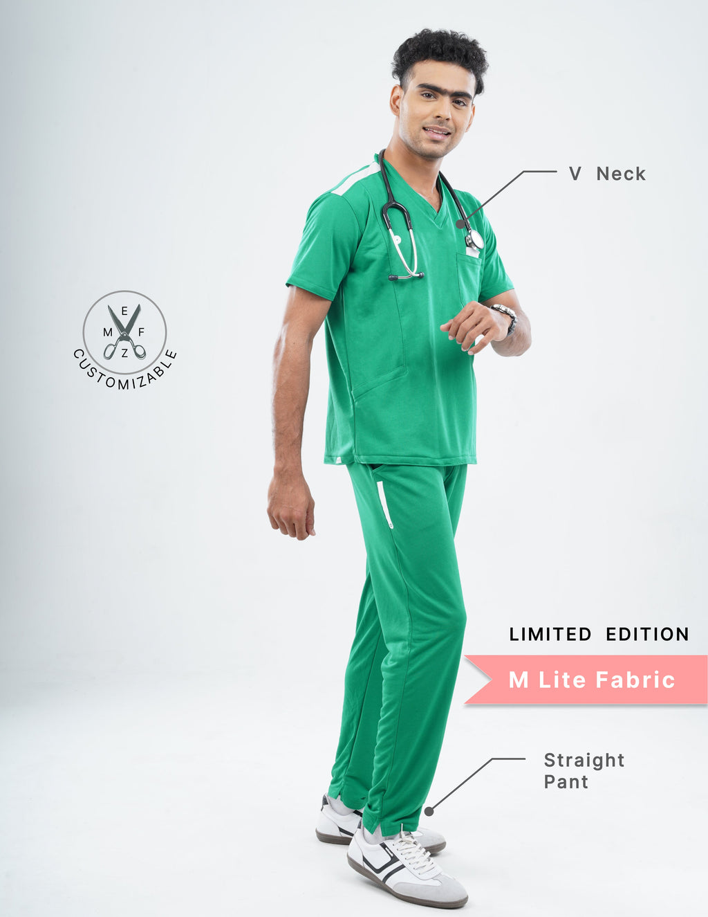 TECTOGREEN - LIMITED EDITION V Neck / Straight Pant / 2 way Stretch (MaleFullset) MKZ153