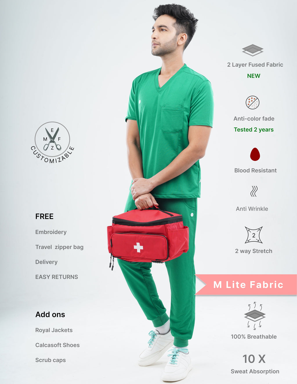 TECTOGREEN V Neck / Jogger Pant / 2 way Stretch (MaleFullset) MKZ150