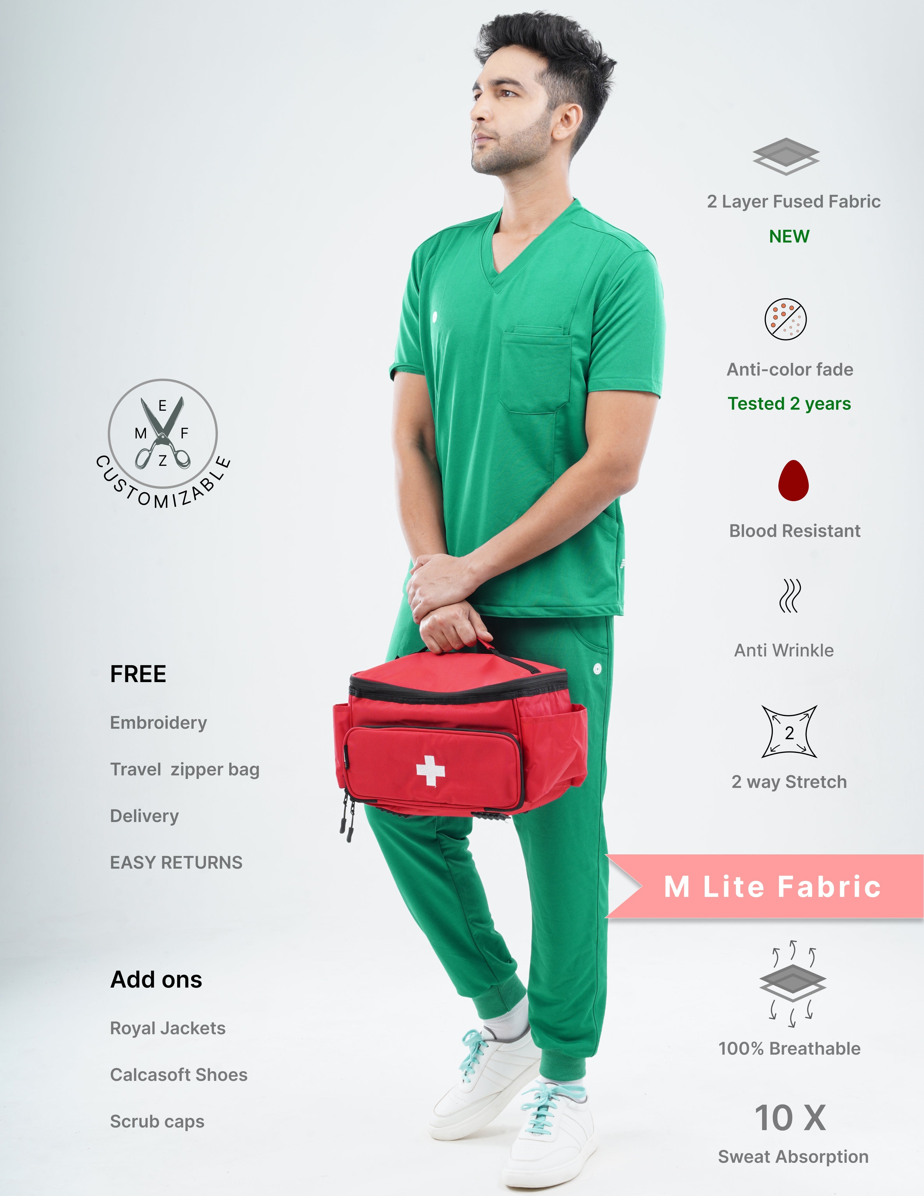 TECTOGREEN V Neck / Jogger Pant / 2 way Stretch (MaleFullset) MKZ150