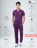 MERLOT WINE  - LIMITED EDITION  V Neck / Straight Pant / 2 way Stretch (MaleFullset) MKZ145