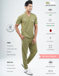 FERIL OLIVE - LIMITED EDITION V Neck / Jogger Pant / 2 way Stretch (MaleFullset) MKZ176