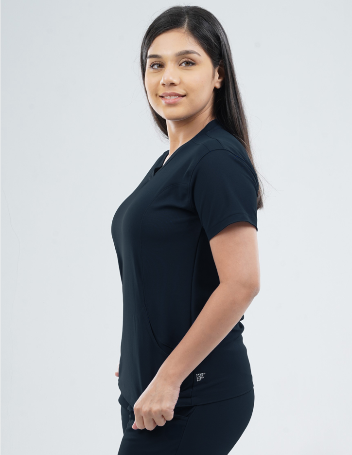 Raven Black  V Neck Female Top NMKZ2FT