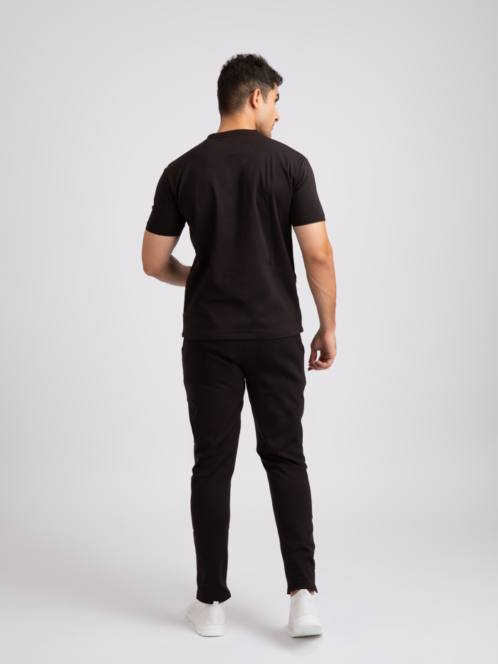 Raven Black V Neck Straight Pant Male Fullset NMKZ8