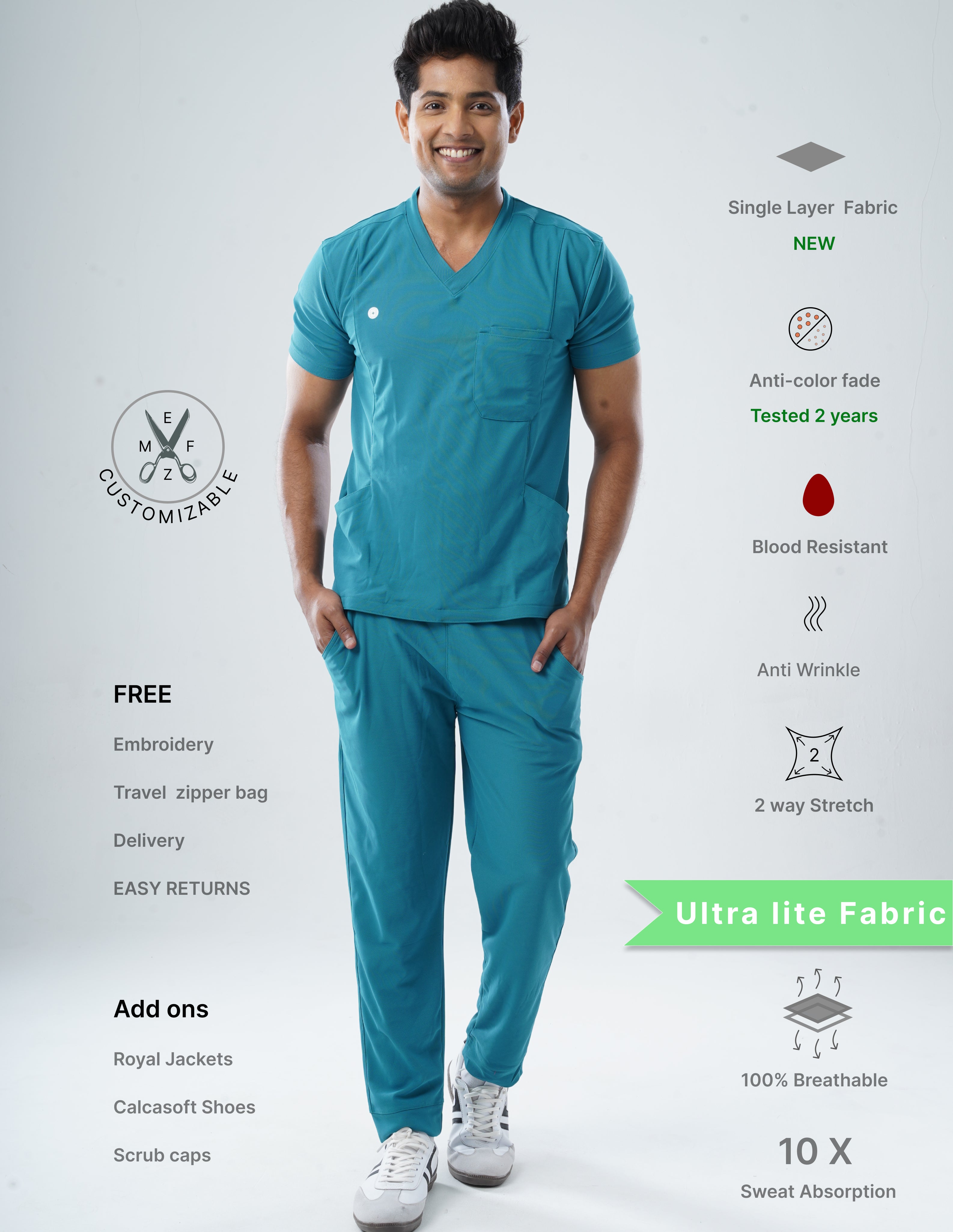 AQUABLAZE  V Neck / Jogger Pant / 2 way Stretch (MaleFullset) MKZ194