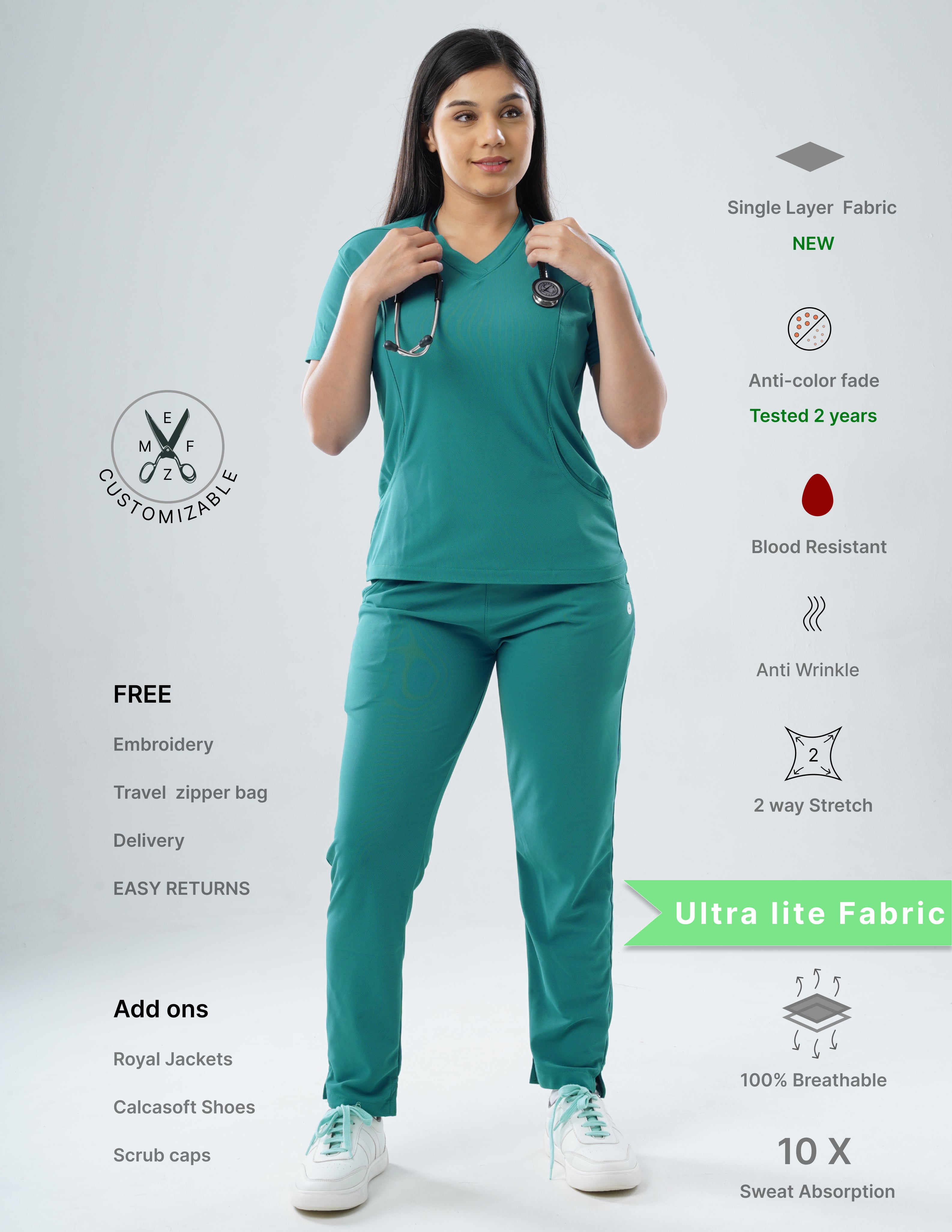 AQUABLAZE V Neck / Straight Pant / 2 way Stretch (FemaleFullset) MKZ68