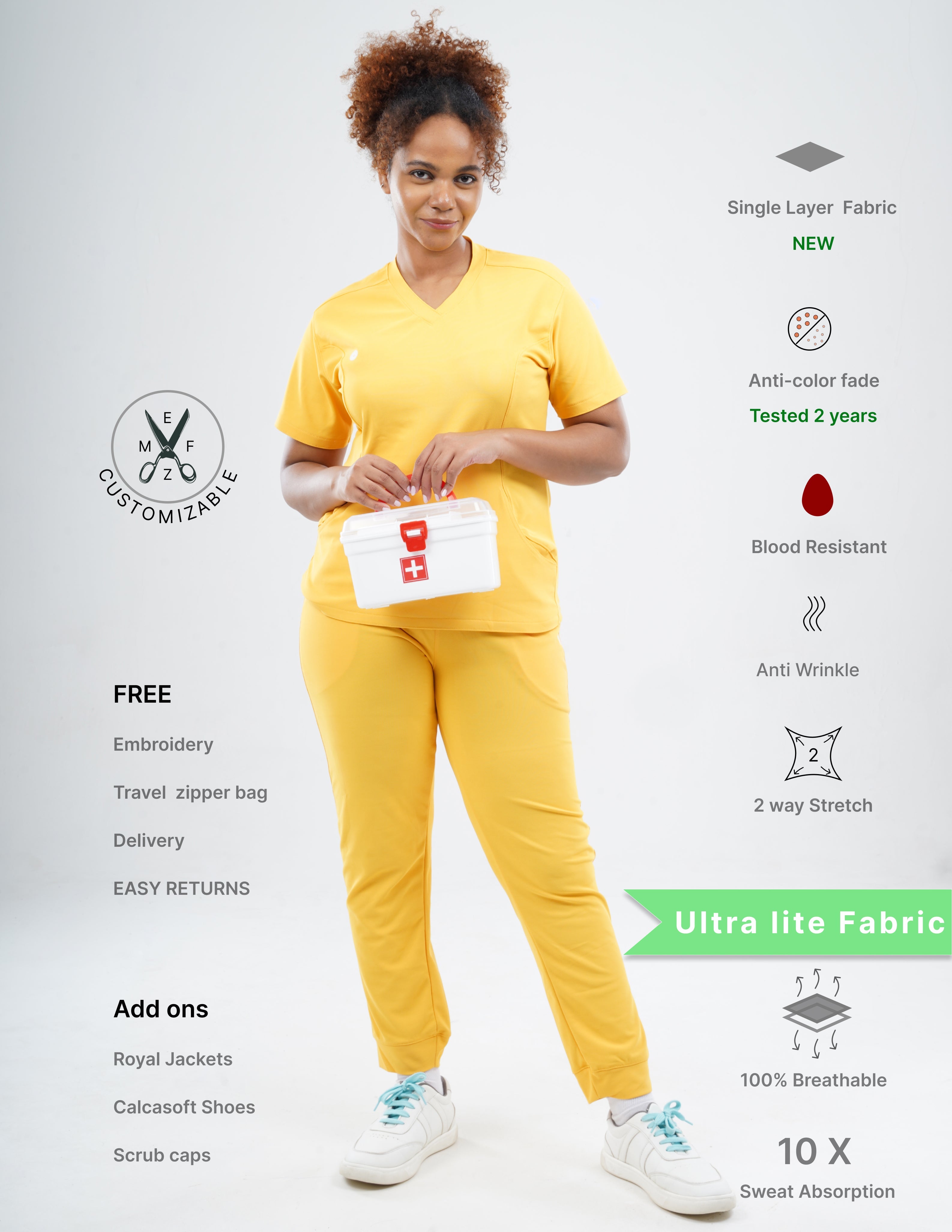 YEL LOVE  V Neck / Jogger Pant / 2 way Stretch (FemaleFullset) MKZ103