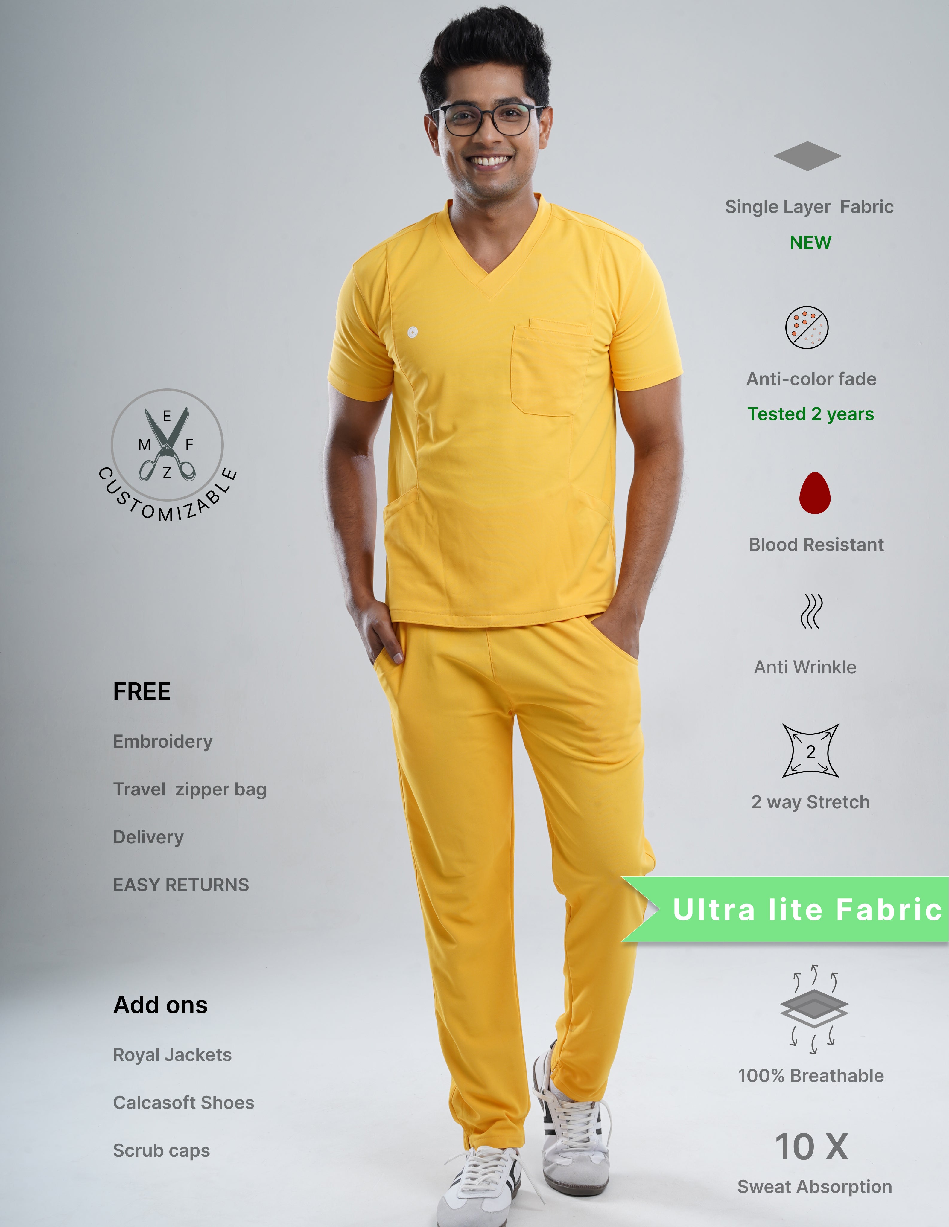 YEL LOVE V Neck / Straight Pant / 2 way Stretch (MaleFullset) MKZ231