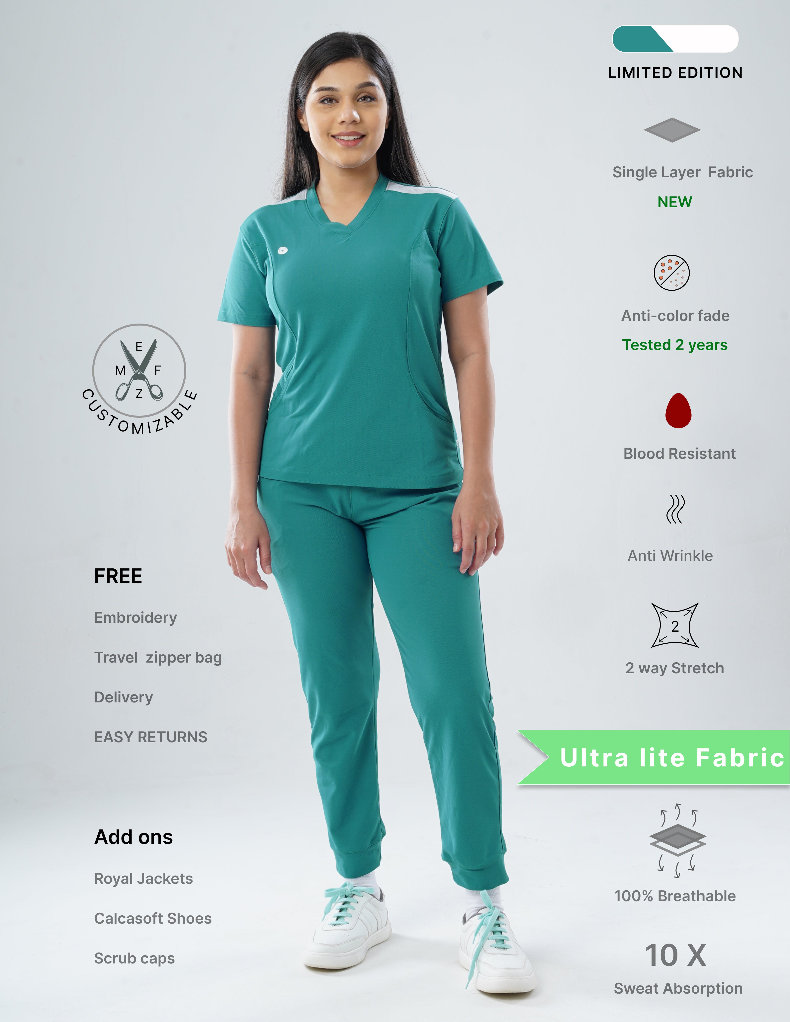 AQUABLAZE - LIMITED EDITION  V Neck / Jogger Pant / 2 way Stretch (FemaleFullset) MKZ69