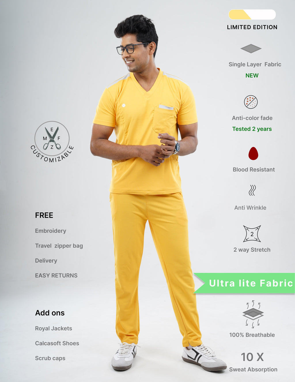 YEL LOVE - LIMITED EDITION V Neck / Straight Pant / 2 way Stretch (MaleFullset) MKZ233