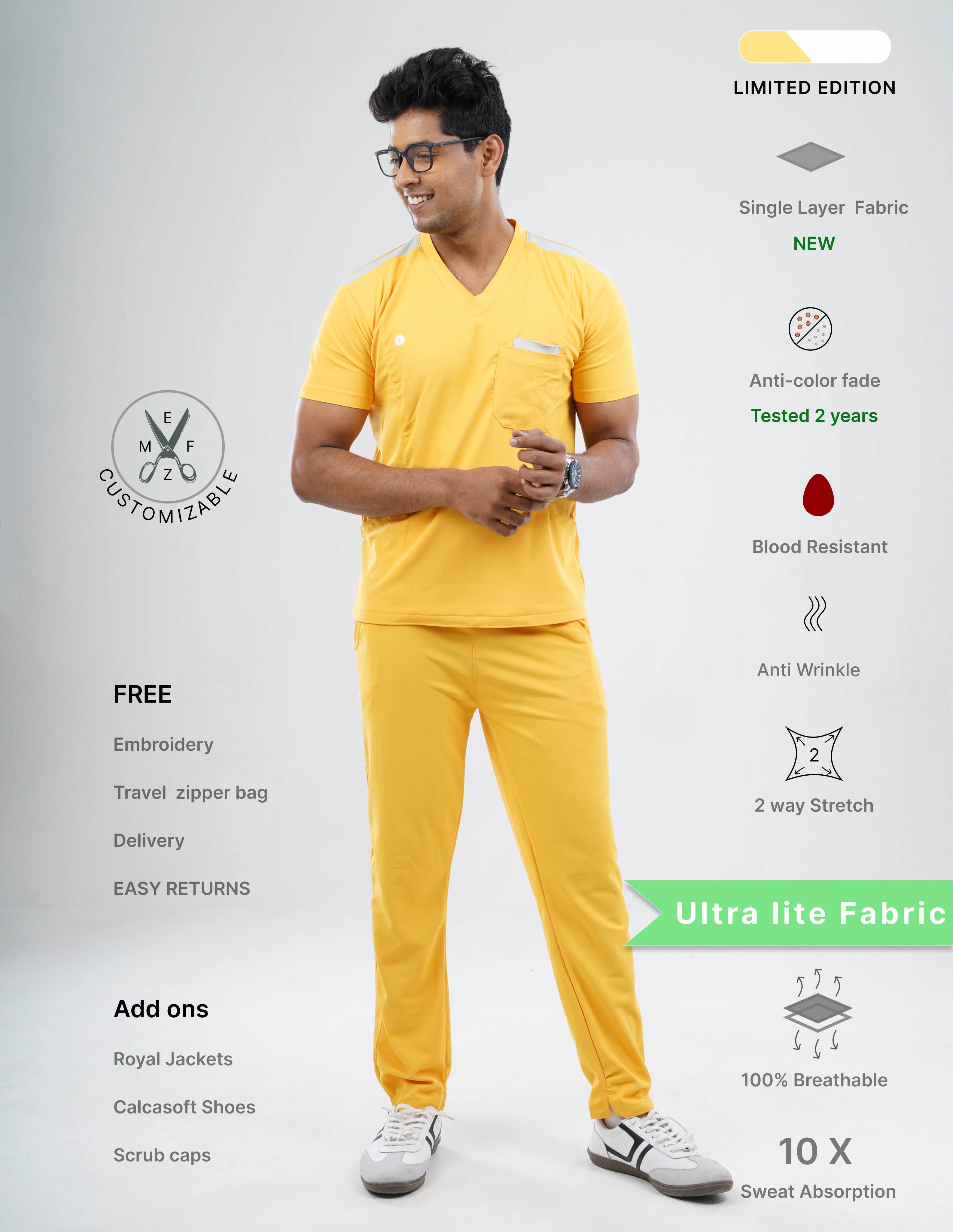 YEL LOVE - LIMITED EDITION V Neck / Straight Pant / 2 way Stretch (MaleFullset) MKZ233