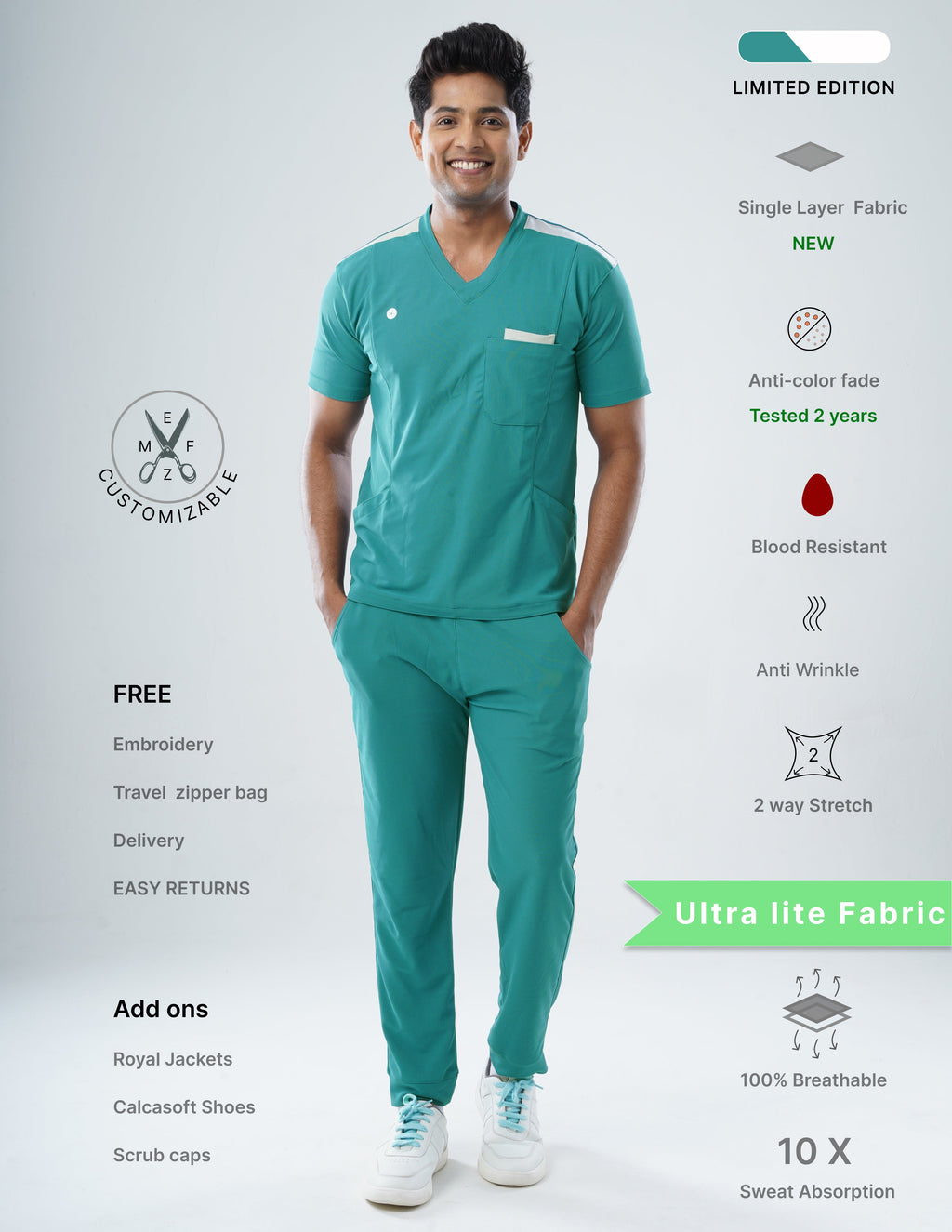 AQUABLAZE - LIMMITED EDITION  V Neck / Jogger Pant / 2 way Stretch (MaleFullset) MKZ196