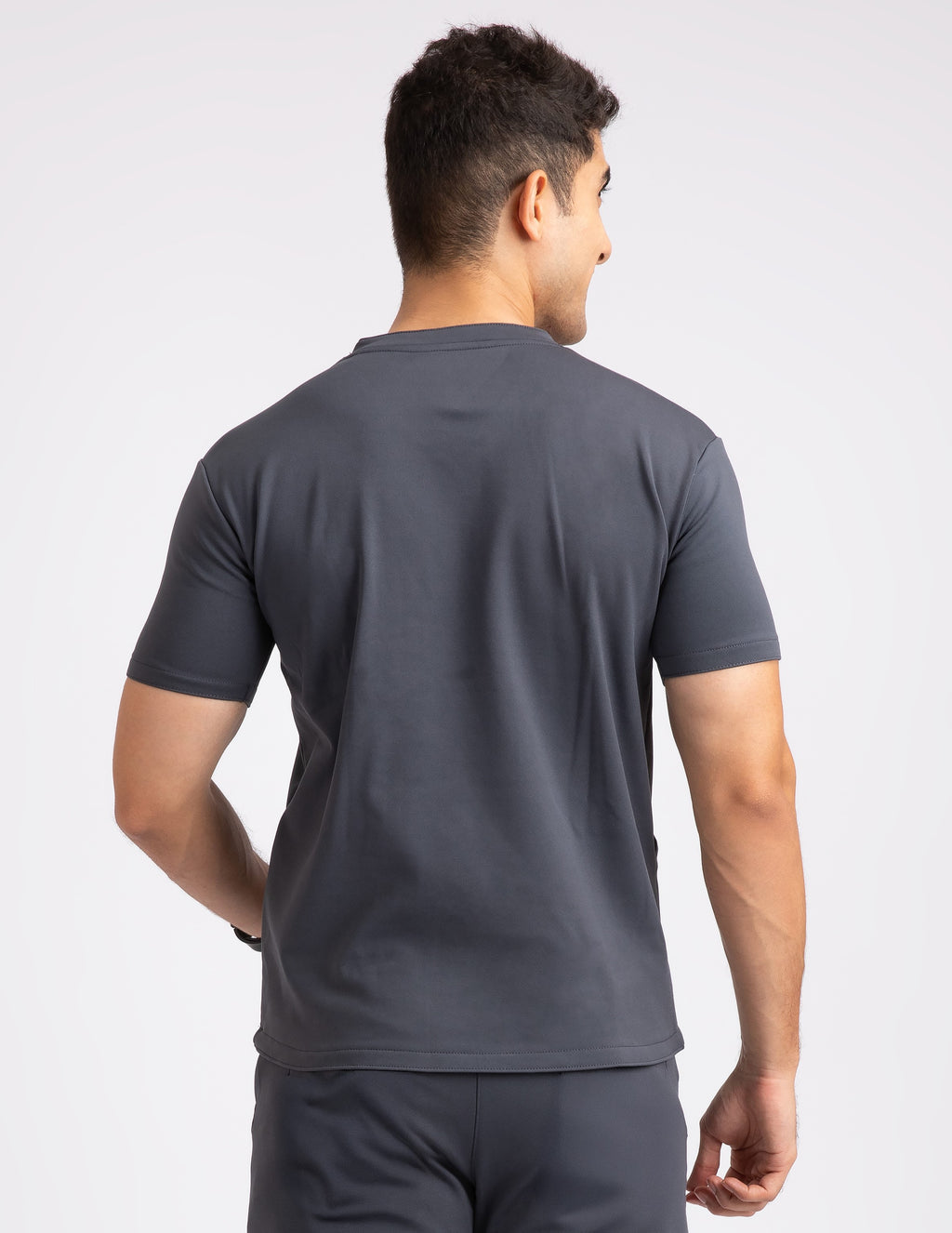 Charcoal Grey V Neck Male Top NMKZ9T